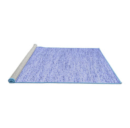Sideview of Machine Washable Abstract Blue Contemporary Rug, wshcon1835blu