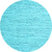 Round Abstract Light Blue Contemporary Rug, con1835lblu