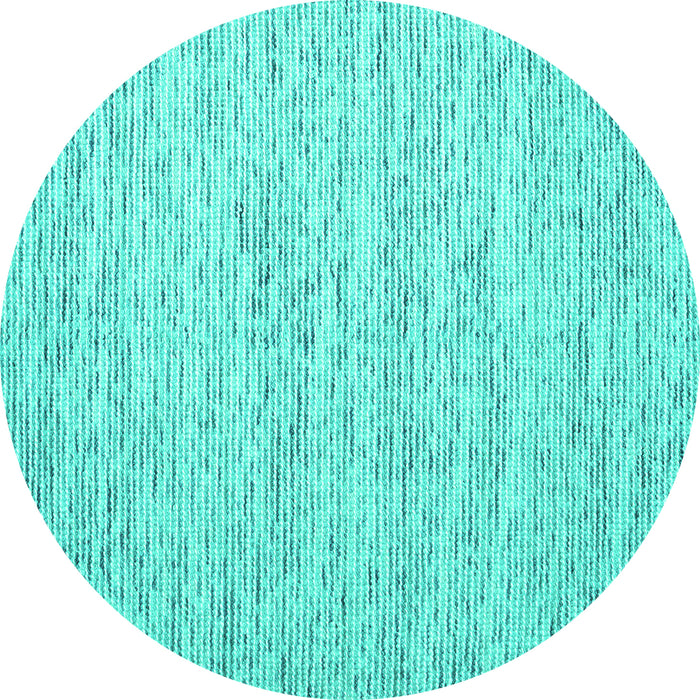 Round Machine Washable Abstract Turquoise Contemporary Area Rugs, wshcon1835turq