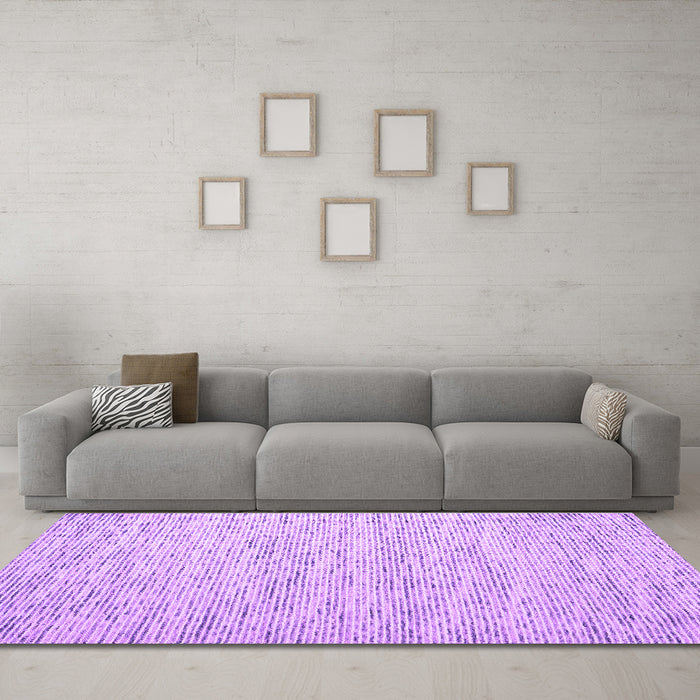 Machine Washable Abstract Purple Contemporary Area Rugs in a Living Room, wshcon1835pur