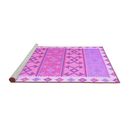 Sideview of Machine Washable Southwestern Purple Country Area Rugs, wshcon1836pur