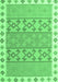 Machine Washable Southwestern Emerald Green Country Area Rugs, wshcon1836emgrn