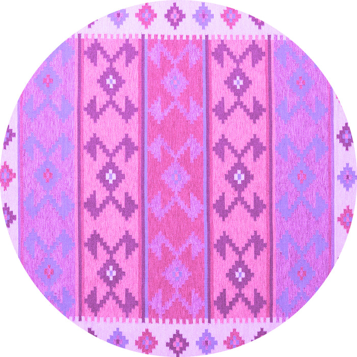Round Southwestern Purple Country Rug, con1836pur