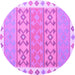 Round Southwestern Purple Country Rug, con1836pur