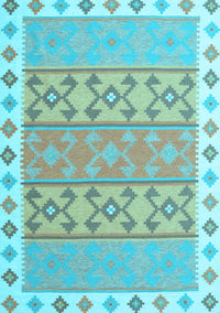 Southwestern Light Blue Country Rug, con1836lblu