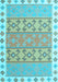 Southwestern Light Blue Country Rug, con1836lblu