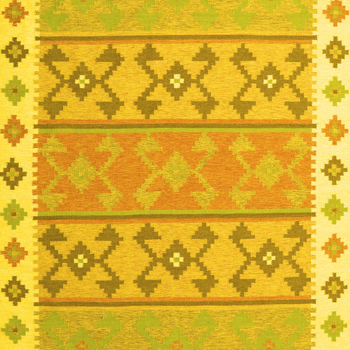 Machine Washable Southwestern Yellow Country Rug, wshcon1836yw