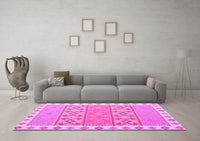 Machine Washable Southwestern Pink Country Rug, wshcon1836pnk