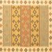 Square Machine Washable Southwestern Brown Country Rug, wshcon1836brn