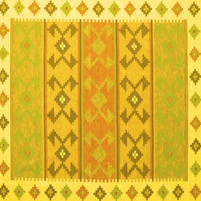 Square Southwestern Yellow Country Rug, con1836yw