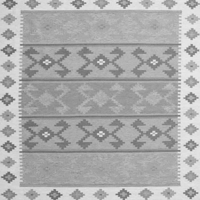 Round Machine Washable Southwestern Gray Country Rug, wshcon1836gry