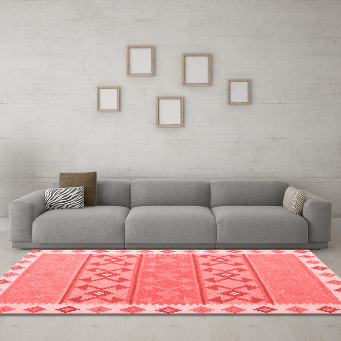 Country Red Washable Rugs