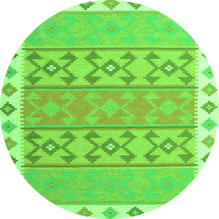 Square Southwestern Green Country Rug, con1836grn