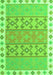 Serging Thickness of Machine Washable Southwestern Green Country Area Rugs, wshcon1836grn