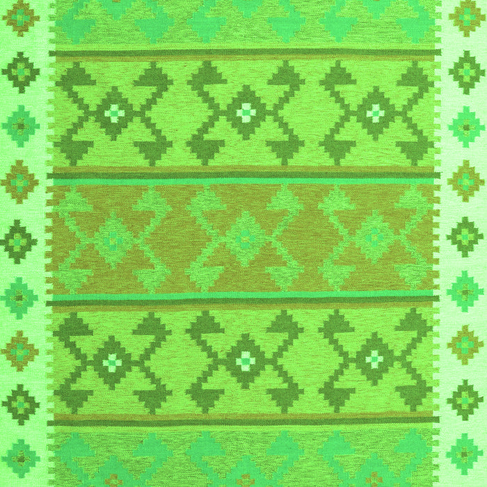 Serging Thickness of Machine Washable Southwestern Green Country Area Rugs, wshcon1836grn