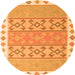 Square Southwestern Orange Country Rug, con1836org