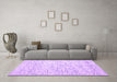 Machine Washable Abstract Purple Contemporary Area Rugs in a Living Room, wshcon1837pur