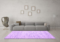 Machine Washable Abstract Purple Contemporary Rug, wshcon1837pur