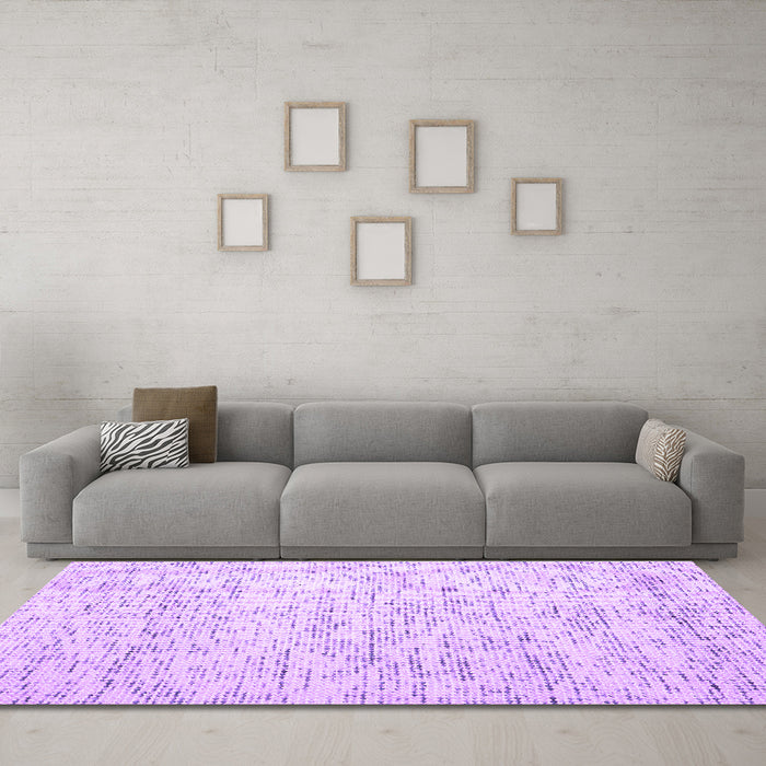 Machine Washable Abstract Purple Contemporary Area Rugs in a Living Room, wshcon1837pur