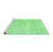 Sideview of Machine Washable Abstract Emerald Green Contemporary Area Rugs, wshcon1837emgrn