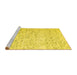 Sideview of Machine Washable Abstract Yellow Contemporary Rug, wshcon1837yw