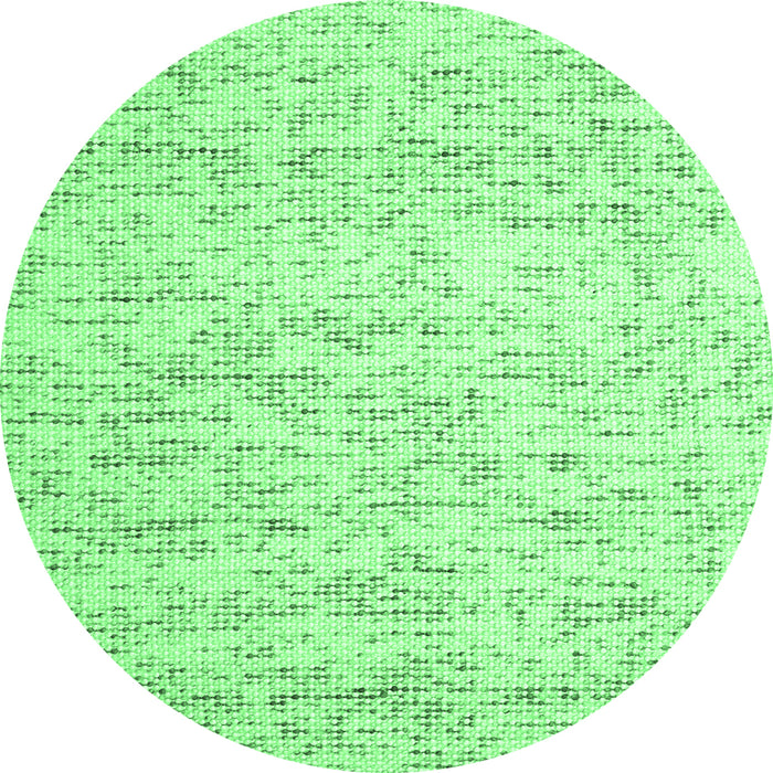 Round Machine Washable Abstract Emerald Green Contemporary Area Rugs, wshcon1837emgrn