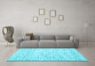 Machine Washable Abstract Light Blue Contemporary Rug in a Living Room, wshcon1837lblu