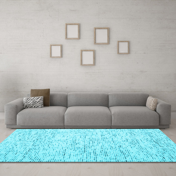 Machine Washable Abstract Light Blue Contemporary Rug in a Living Room, wshcon1837lblu
