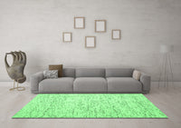 Machine Washable Abstract Emerald Green Contemporary Rug, wshcon1837emgrn