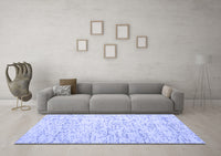 Machine Washable Abstract Blue Contemporary Rug, wshcon1837blu