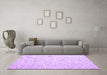 Machine Washable Abstract Purple Contemporary Area Rugs in a Living Room, wshcon1838pur