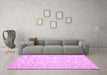 Machine Washable Abstract Pink Contemporary Rug in a Living Room, wshcon1838pnk