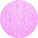 Round Abstract Pink Contemporary Rug, con1838pnk