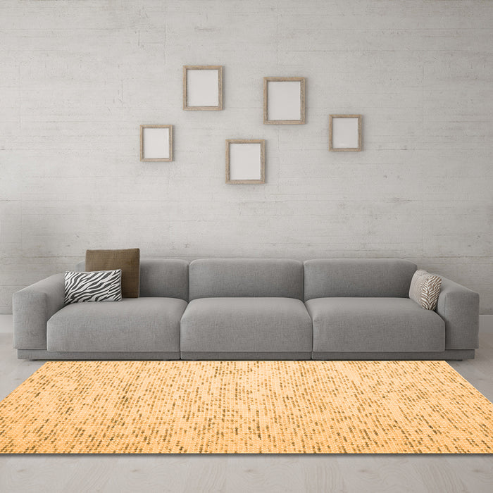 Machine Washable Abstract Orange Contemporary Area Rugs in a Living Room, wshcon1838org