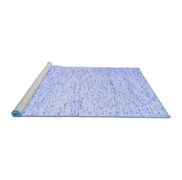 Sideview of Machine Washable Abstract Blue Contemporary Rug, wshcon1838blu