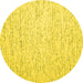 Round Abstract Yellow Contemporary Rug, con1838yw