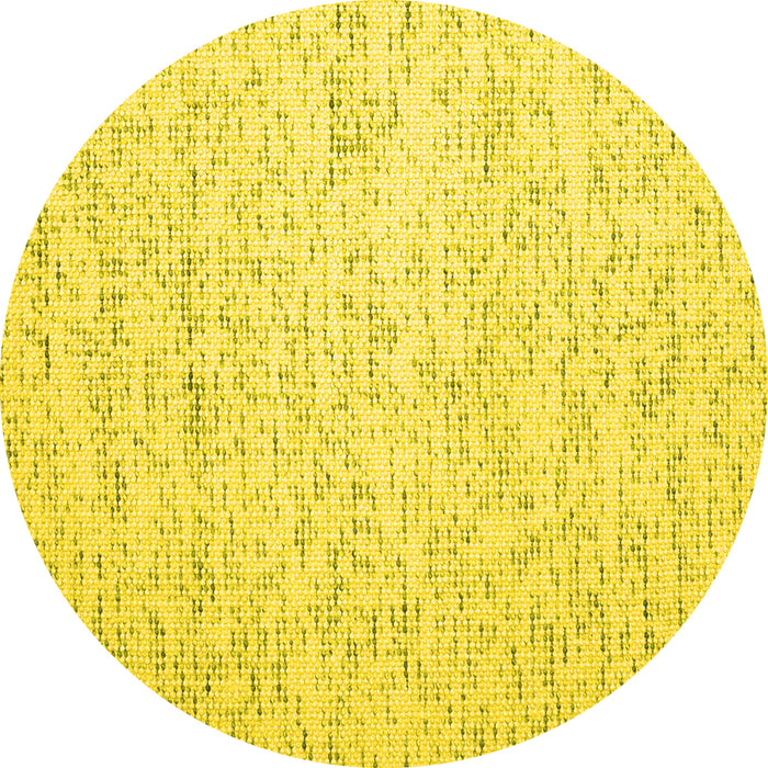 Round Machine Washable Abstract Yellow Contemporary Rug, wshcon1838yw