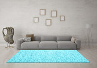 Machine Washable Abstract Light Blue Contemporary Rug, wshcon1838lblu