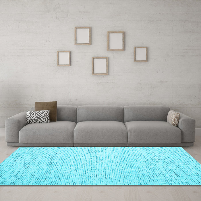Machine Washable Abstract Light Blue Contemporary Rug in a Living Room, wshcon1838lblu