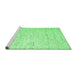 Sideview of Machine Washable Abstract Emerald Green Contemporary Area Rugs, wshcon1838emgrn