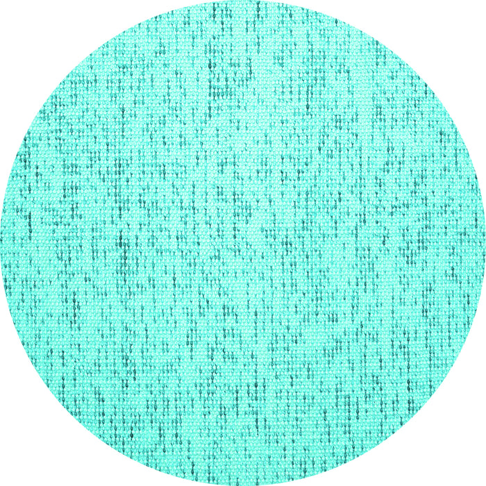 Round Machine Washable Abstract Turquoise Contemporary Area Rugs, wshcon1838turq
