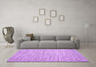 Machine Washable Abstract Purple Contemporary Area Rugs in a Living Room, wshcon1839pur