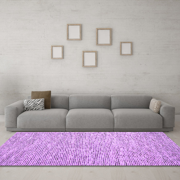 Machine Washable Abstract Purple Contemporary Area Rugs in a Living Room, wshcon1839pur