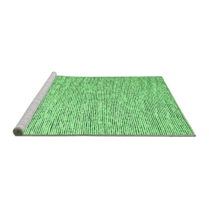 Sideview of Machine Washable Abstract Emerald Green Contemporary Area Rugs, wshcon1839emgrn