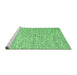 Sideview of Machine Washable Abstract Emerald Green Contemporary Area Rugs, wshcon1839emgrn