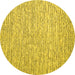 Round Abstract Yellow Contemporary Rug, con1839yw