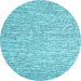 Round Abstract Light Blue Contemporary Rug, con1839lblu