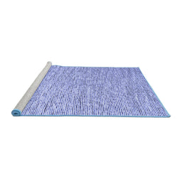 Sideview of Machine Washable Abstract Blue Contemporary Rug, wshcon1839blu