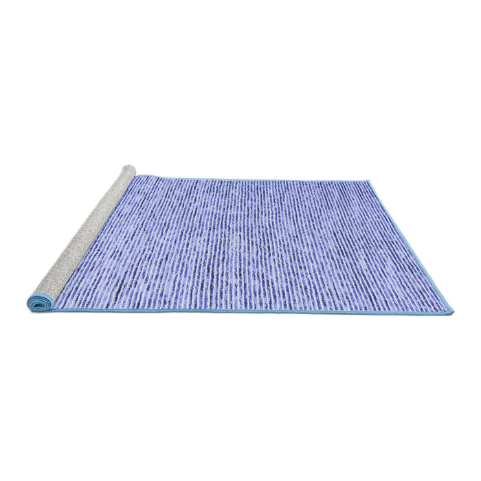 Sideview of Machine Washable Abstract Blue Contemporary Rug, wshcon1839blu