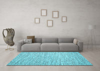 Machine Washable Abstract Light Blue Contemporary Rug, wshcon1839lblu